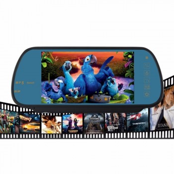 New 7Inches Car Rearview Mirror Display MP3 / MP4 Player Bluetooth Speaker Handsfree A2DP function Support Rear view camera