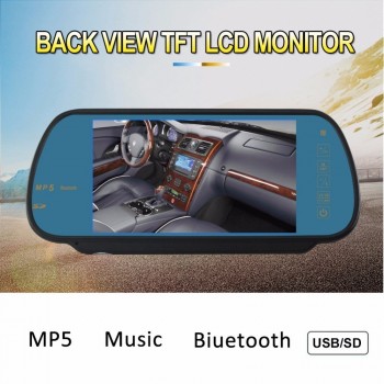 New 7Inches Car Rearview Mirror Display MP3 / MP4 Player Bluetooth Speaker Handsfree A2DP function Support Rear view camera