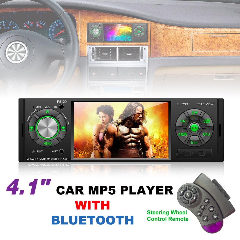 4.1 Inch 1 Din Bluetooth Car MP5 Player TFT Touch Screen Stereo Audio FM Station Radio Auto Video with Remote Control