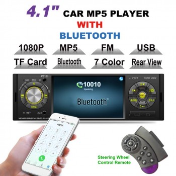 4.1 Inch 1 Din Bluetooth Car MP5 Player TFT Touch Screen Stereo Audio FM Station Radio Auto Video with Remote Control