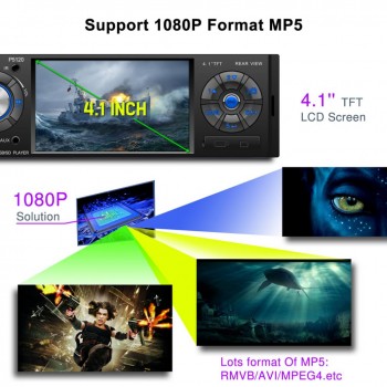4.1 Inch 1 Din Bluetooth Car MP5 Player TFT Touch Screen Stereo Audio FM Station Radio Auto Video with Remote Control