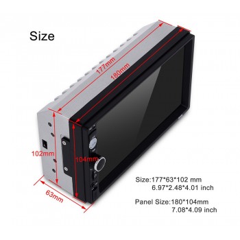 7010B Car Radio MP5 Player 2 Din 7inch Touch Screen Audio Stereo Bluetooth USB AUX Multimedia Player 7010B with Rear View Camera
