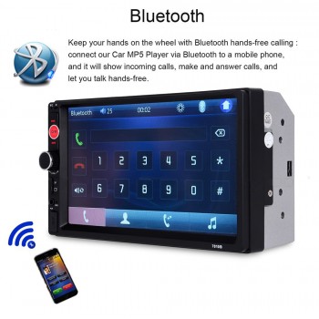 7010B Car Radio MP5 Player 2 Din 7inch Touch Screen Audio Stereo Bluetooth USB AUX Multimedia Player 7010B with Rear View Camera