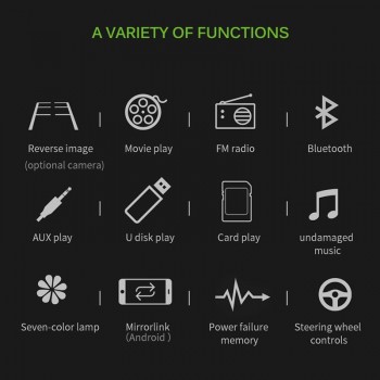 AOZBZ Car MP5 Player FM Transmitter U disk LCD Display Car Kit Remote Steering Wheel Controls Charger Adapter for IOS Android