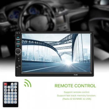 AOZBZ Car MP5 Player FM Transmitter U disk LCD Display Car Kit Remote Steering Wheel Controls Charger Adapter for IOS Android