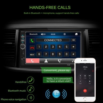 AOZBZ Car MP5 Player FM Transmitter U disk LCD Display Car Kit Remote Steering Wheel Controls Charger Adapter for IOS Android