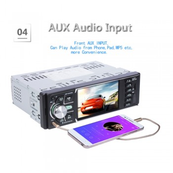 VODOOL 4 1Din Bluetooth Car Stereo MP5 Player FM Transmitter AUX Radio MP3 Music Media Player Reverse Image With Remote Control