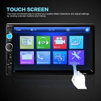 7 LCD Touch Screen Car Stereo Radio Bluetooth Handsfree 2 Din Autoradio Automobile FM/USB/AUX/MP5 Player with Remote Controller