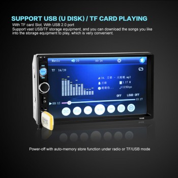 7 LCD Touch Screen Car Stereo Radio Bluetooth Handsfree 2 Din Autoradio Automobile FM/USB/AUX/MP5 Player with Remote Controller