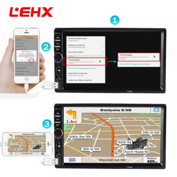 7 HD 2 Din Touch Screen Car MP5 Player Bluetooth Stereo FM Radio USB/TF AUX In With Rear View Camera Phone Mirror Link No GPS