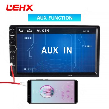 7 HD 2 Din Touch Screen Car MP5 Player Bluetooth Stereo FM Radio USB/TF AUX In With Rear View Camera Phone Mirror Link No GPS