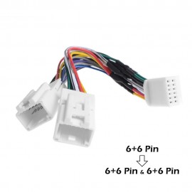 APPS2Car 6+6 Pin to 6+6Pin amp; 6+6Pin Y Cable Radio Wiring Harness for Toyota Lexus Scion USB Adapter CD Changer Navigation Device