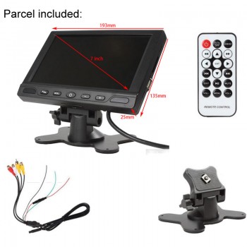 GreenYi 800x480 7 Car MP4 MP5 Video Player Parking Monitor Support FM transmitter SD USB Flash Built in Audio Speaker