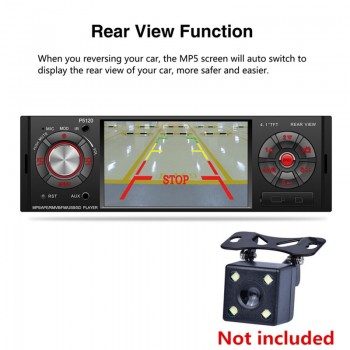 1 DIN Car MP5 Player 4.1  Screen Display FM Radio Audio Stereo Bluetooth USB AUX-IN with Steering Wheel Control Remote