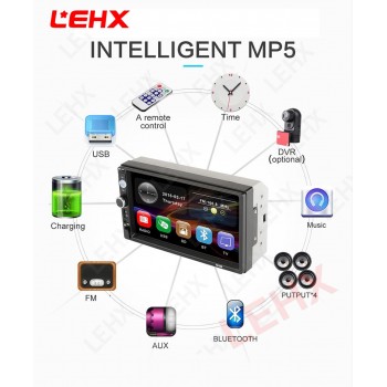 LEHX 2din 7010 Car Radio 7 Touch In Dash Auto audio Player MP5 Player Autoradio Bluetooth Rear View Camera Remote Control