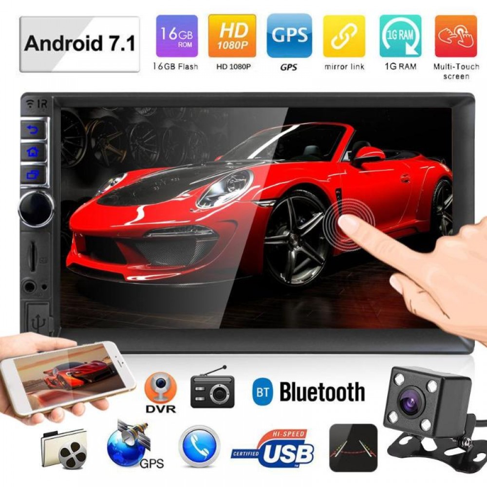 7inch 2Din Car Radio WiFi BT Android Car Stereo MP5 Player GPS Navigator FM Radio Auto Bluetooth Rear View Camera Remote Control