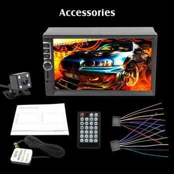 7inch 2Din Car Radio WiFi BT Android Car Stereo MP5 Player GPS Navigator FM Radio Auto Bluetooth Rear View Camera Remote Control