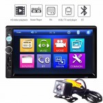DHL 5 PCS 7 Inch Bluetooth V2.0 Car Audio Stereo Touch Screen MP5 Player With Car Rearview Camera 7010b