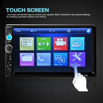 DHL 5 PCS 7 Inch Bluetooth V2.0 Car Audio Stereo Touch Screen MP5 Player With Car Rearview Camera 7010b