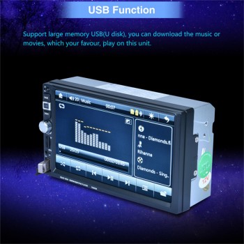 2DIN Car Multimedia Player GPS Navigation with Europe map 7 inch HD Touch Screen Bluetooth AUX Autoradio MP3 MP5 Video