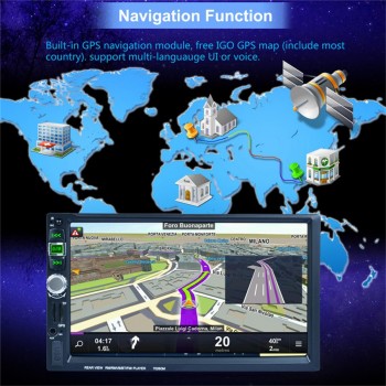 2DIN Car Multimedia Player GPS Navigation with Europe map 7 inch HD Touch Screen Bluetooth AUX Autoradio MP3 MP5 Video
