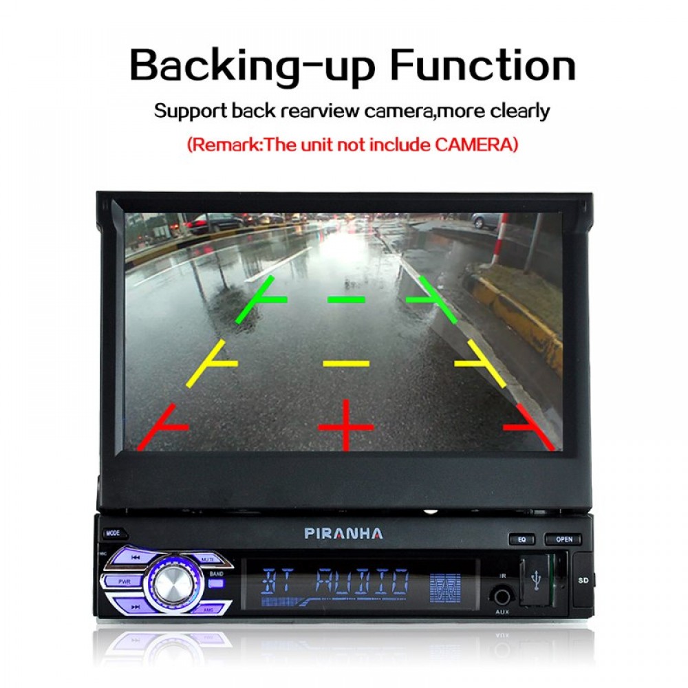 7 HD Touch Screen Car Radio Audio MP5 Video Player with FM USB AUX Ports Support Rear View Camera  Detachable Car Video Player