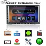 7 Inch 1024*600  2 din Android 8.1 Touch screen Car Stereo MP5 Player GPS Navi RDS AM FM Radio BT WiFi USB Blutooth Multimidia