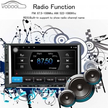 7 Inch 1024*600  2 din Android 8.1 Touch screen Car Stereo MP5 Player GPS Navi RDS AM FM Radio BT WiFi USB Blutooth Multimidia