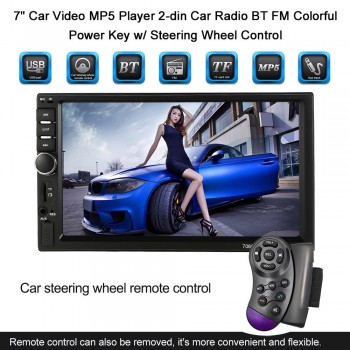 KKmoon 7 Car Video MP5 Multimidia Player Automagnitola 2-din Radio BT FM Steering Wheel Control Support Rear View Camera Input