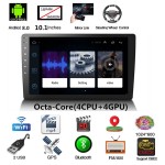 Universal Ultra-thin Android 8.0 10.1 1080P  Octa-Core 4CPU + 4GPU 1+16G Car Stereo Radio GPS Wifi 3G 4G BT DAB Mirror Link OBD