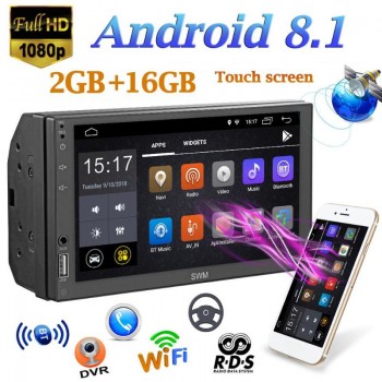 SWM Car MP5 Player A1 2Din Quad-core Android 8.1 Car Stereo MP5 GPS Navi WiFi RDS FM AM Radio U Disk BT4.2 Head Unit With Camera