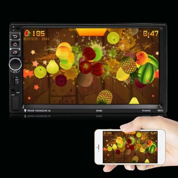 VODOOL 7in TFT Touch Screen Car MP4 MP5 Player 2 Din Quad-core Android 7.1 Bluetooth Car GPS Navigator 1080P MP5 Player