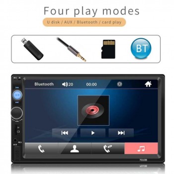 7 Inch 2 DIN Bluetooth In Dash HD Touch Screen Car Video FM Radio Stereo Player Support Camera Mirror Link for iPhone Android
