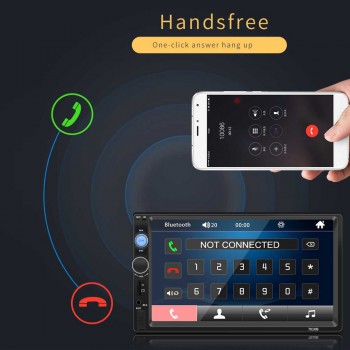 7 Inch 2 DIN Bluetooth In Dash HD Touch Screen Car Video FM Radio Stereo Player Support Camera Mirror Link for iPhone Android