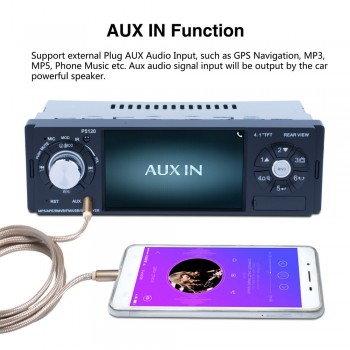 P5120 4.1 Inch 1 Din Bluetooth Car MP5 Player TFT Screen Stereo Audio FM Station Auto Video with Remote Control