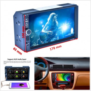 7 2-Din Car Touch Screen Stereo Bluetooth MP5 Player GPS AUX North America Map