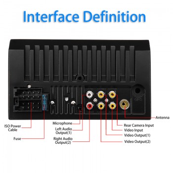7 Inch 2DIN Car MP5 Player Remote control Bluetooth for Touch Screen Stereo Radio + HD Round Camera Rear View Camera  Car