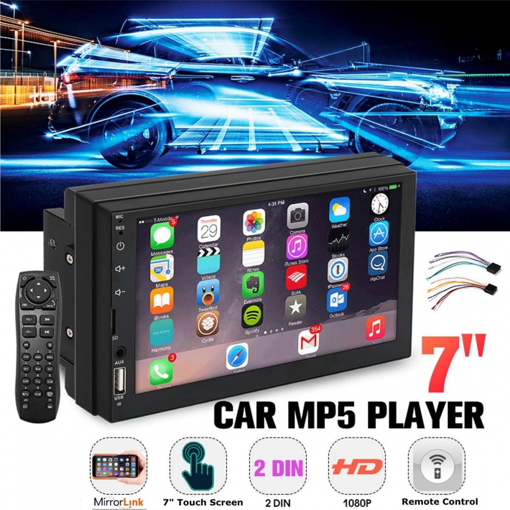 QN8035 1 Pcs 7 inch 2 DIN HD 1080P 12V For Android Mobilephone Car Radio Stereo MP5 Player Rear View Camera For Wince System1
