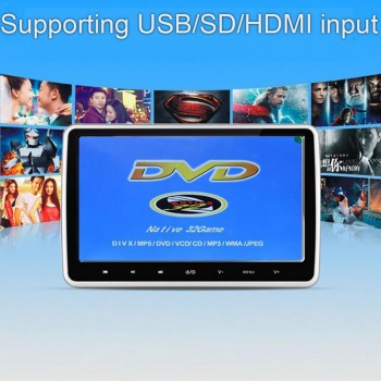 10.1 inch Digital Screen Touch Key Tablet-Style Car Headrest DVD Player Plug Play Rear-Seat Entertainment Vehicle Mounted MP5