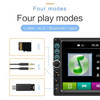 7 Inch Double 2 DIN Car MP5 MP3 Player Bluetooth Touch Screen Stereo Radio Camera Player Support IOS Android Image Connection
