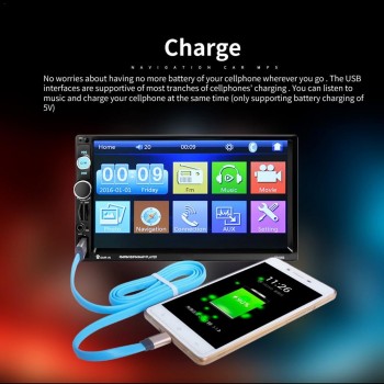 2 din 7 inch HD Car Radio GPS Navigation Player  Camera Auto radio Bluetooth AUX MP3 MP5 Stereo FM Audio USB 7010G