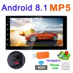 7 Inch Bluetooth 2 DIN QUAD-Core Android 8.1 Car MP5 Player GPS Navigation AM FM Radio Support Mirror Link / Phonelink / Wifi