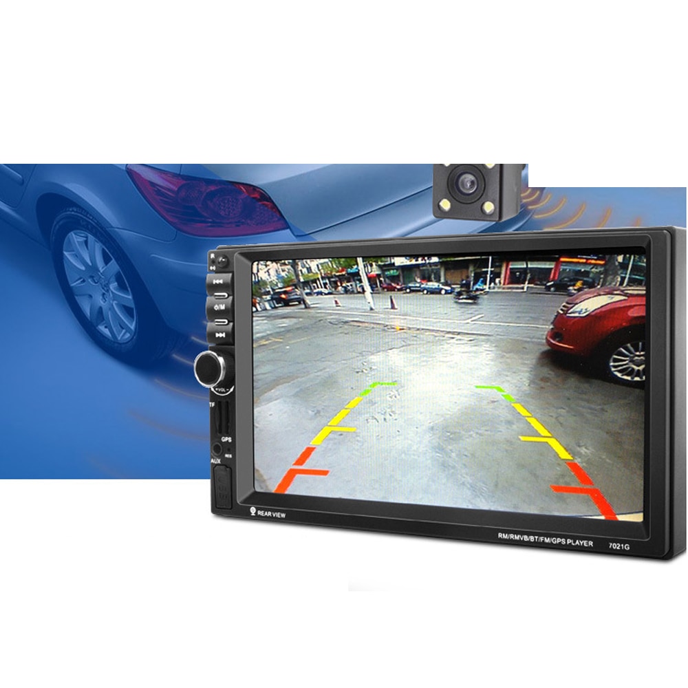 Greenwon 7 Touch Screen 7021G Car Bluetooth MP3/MP4/MP5 Player GPS Navigation Support TF USB AUX FM Radio Rearview Camera
