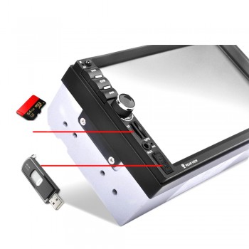 Greenwon 7 Touch Screen 7021G Car Bluetooth MP3/MP4/MP5 Player GPS Navigation Support TF USB AUX FM Radio Rearview Camera