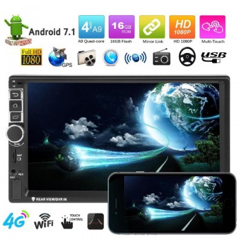 VODOOL 7 Touch Screen 2Din 1080P HD MP5 Player Android Bluetooth 4G WiFi Car GPS Navigator FM Radio MP3 Reversing Image Monitor