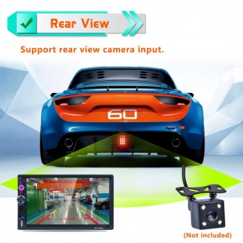 7 Inch 2 DIN Bluetooth Auto Multimedia Car Stereo MP5 Player GPS Navigation AM FM RDS Radio Support Mirror Link Rear View Camera
