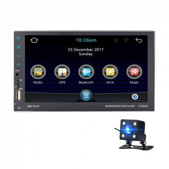 DC12V 2 DIN 71080P Touch Screen QUAD-core Android 7.1 GPS Navigation Bluetooth FM WiFi Auto Radio MP5 Player Rear View Camera