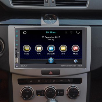 DC12V 2 DIN 71080P Touch Screen QUAD-core Android 7.1 GPS Navigation Bluetooth FM WiFi Auto Radio MP5 Player Rear View Camera