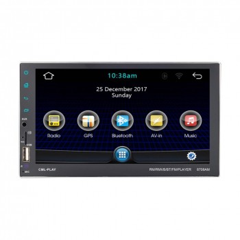 DC12V 2 DIN 71080P Touch Screen QUAD-core Android 7.1 GPS Navigation Bluetooth FM WiFi Auto Radio MP5 Player Rear View Camera