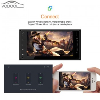 VODOOL 7 2 Din Android Car Stereo MP5 Player GPS Navigator Bluetooth 3G WiFi AM/FM Radio Autoradio with Mirror Link Function